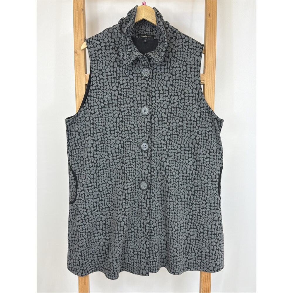 Yushi Wired Collar Vest XXL Made in USA — 4-Button, Front Pockets, Back Pleat